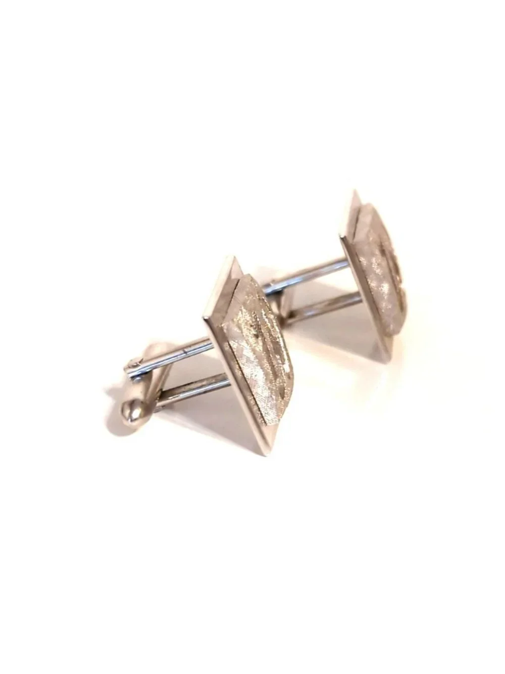 Swank Silver Tone Monogram W Cufflinks Tie Tack Set Vintage